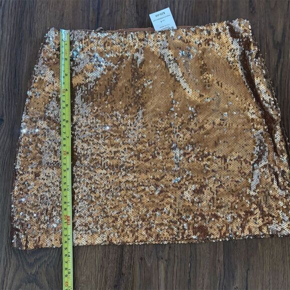 Lulus Women's Sequin Skirt Copper Short Pencil Party Size S - Picture 7 of 9